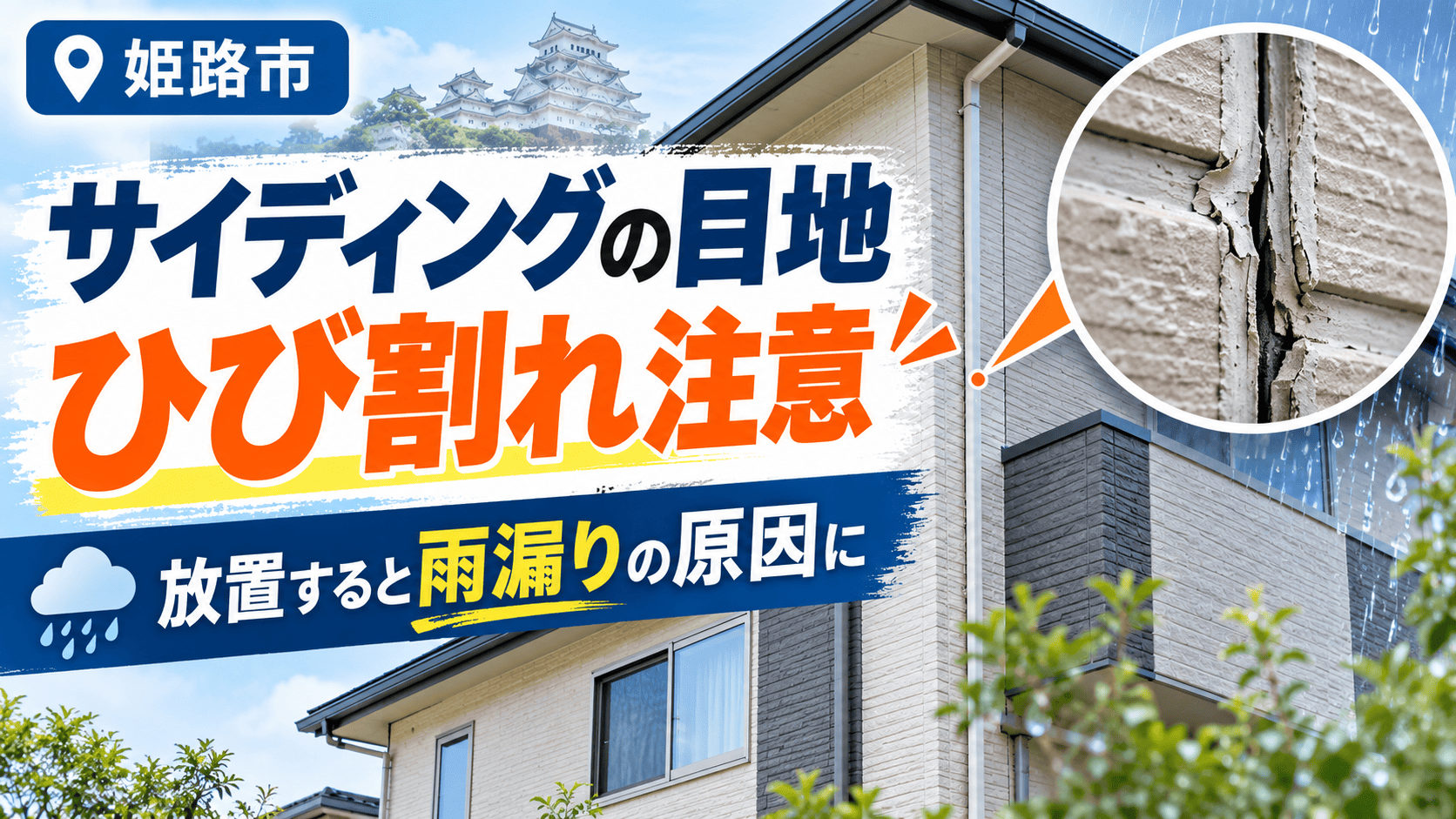 【サイディングの目地がひび割れてない?】姫路市で外壁コーキング(シーリング)劣化を放置すると雨漏りする理由